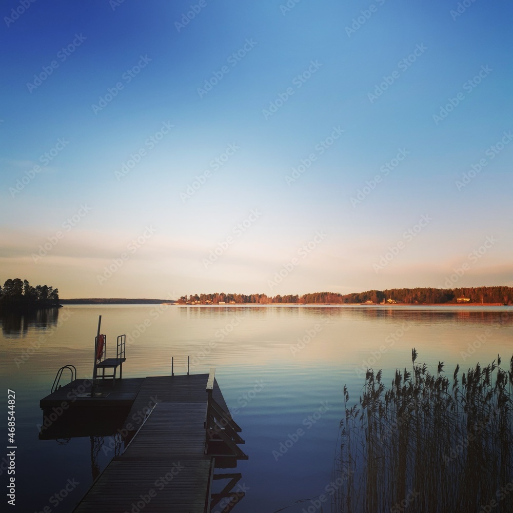 Fototapeta premium sunset on the river