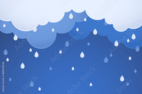 Rain background, pastel paper cut design vector