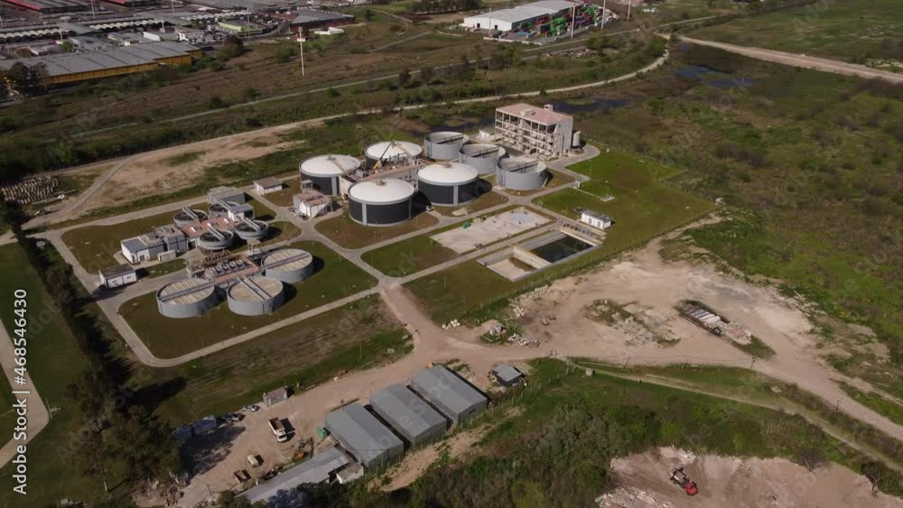 Ariel view of one of the biggest water purification plant in Buenos Aires, Argentina- Aysa purification plant. Ariel view of one of the biggest water purification plant in Buenos Aires, Argentina- Aysa purification plant.
