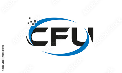 dots or points letter CFU technology logo designs concept vector Template Element