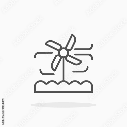 Wind Turbine icon. Editable Stroke and pixel perfect. Outline style. Vector illustration. Enjoy this icon for your project.