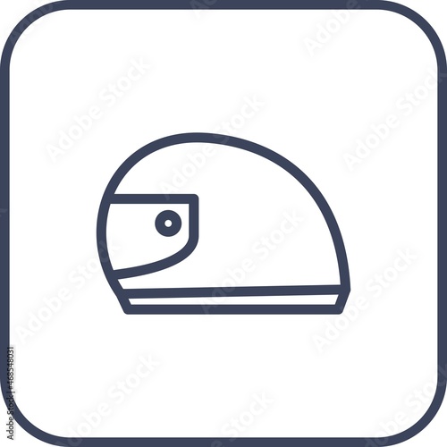  Halmet Line Round Corner Vector Icon Design photo