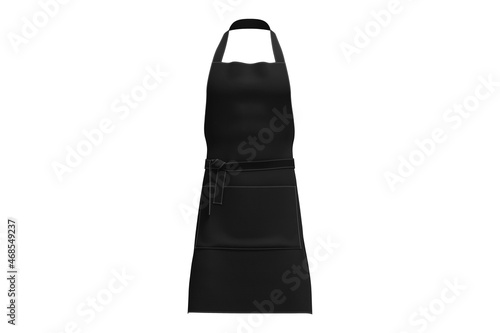 Black and brown Restaurant Cafe Coffee shop and Home kitchen apron Mock up isolated on background. Apron for men and women or unisex Mock up. 3d rendering.