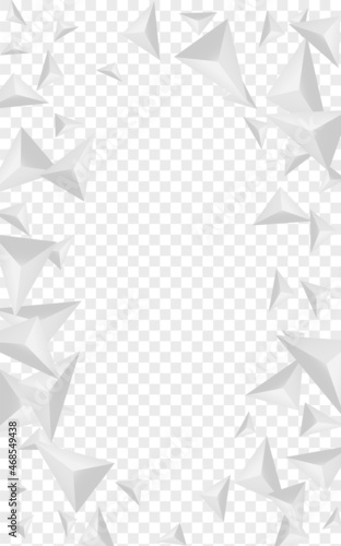 Grizzly Origami Background Transparent Vector. Polygon Light Design. Hoar Graphic Texture. Triangular Creative. Gray Shard Template.