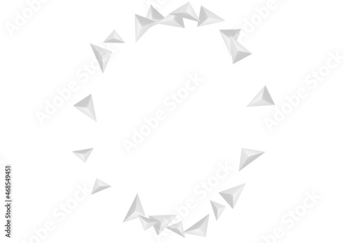 Fototapeta Naklejka Na Ścianę i Meble -  Hoar Origami Background White Vector. Crystal Style Tile. Silver Classic Card. Fractal Shadow. Grizzly Triangular Backdrop.