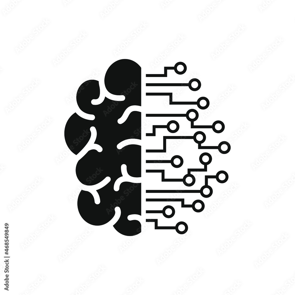 Artificial intelligence icon concept isolated on white background. Vector illustration Artificial intelligence icon concept isolated on white background. Vector illustration