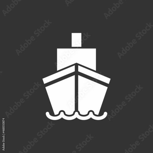 Ship Glyph Inverted Vector Icon Design