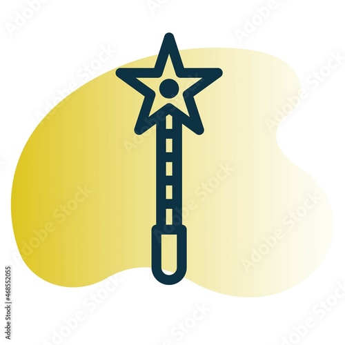 Morning star Line Bubble Gradient Vector Icon Design