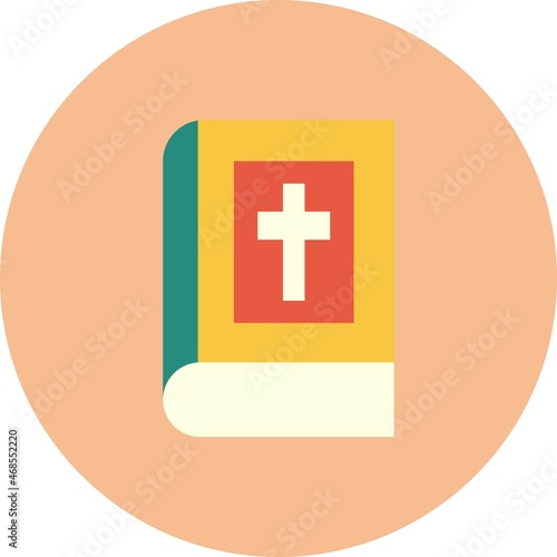 Bible Flat Circle Vector Icon Design