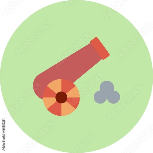 Cannon Flat Circle Vector Icon Design