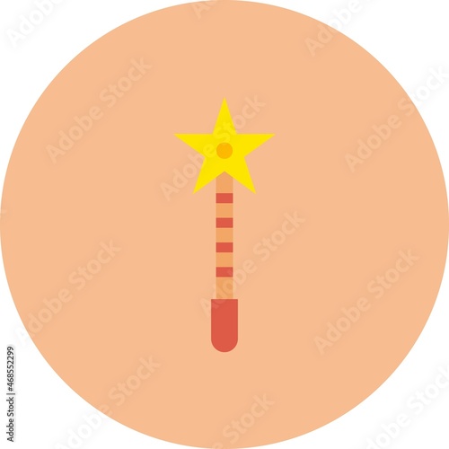 Morning star Flat Circle Vector Icon Design