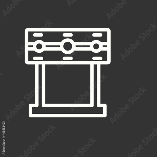  Pillory Line Inverted Vector Icon Design