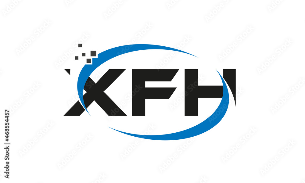 dots or points letter XFH technology logo designs concept vector Template Element dots or points letter XFH technology logo designs concept vector Template Element