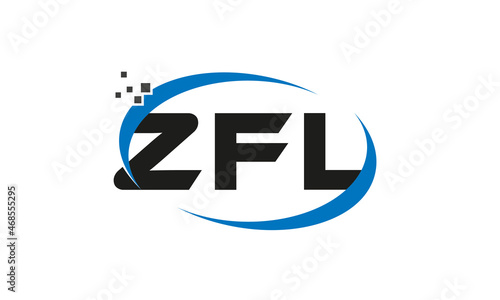 dots or points letter ZFL technology logo designs concept vector Template Element