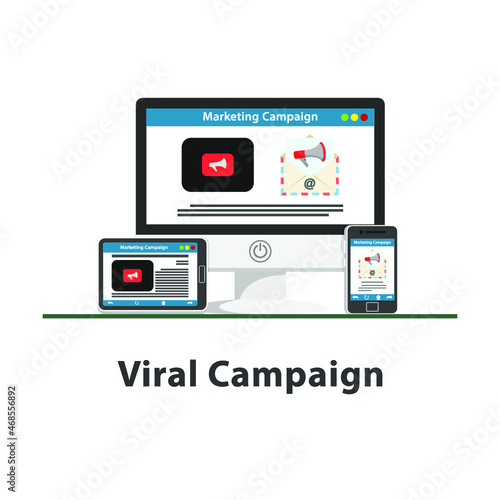 seo viral marketing campaign design on white background