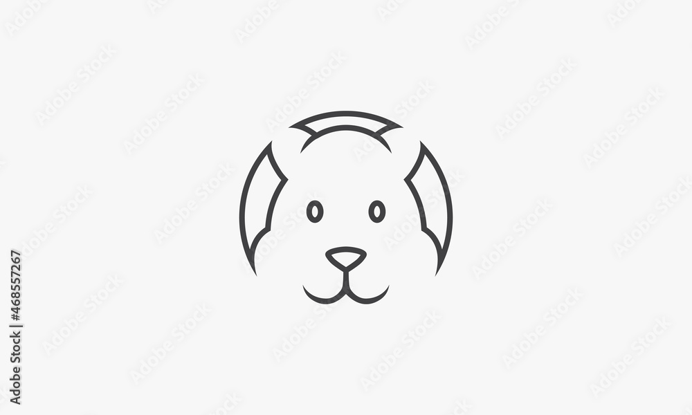 line icon head hamster isolated on white background. line icon head hamster isolated on white background.