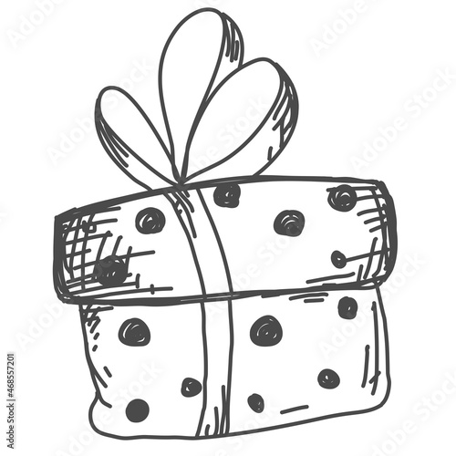 christmass gift box hand drawn