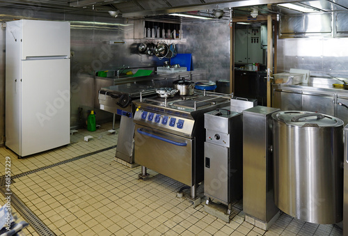 detail of modern galley on board a ship