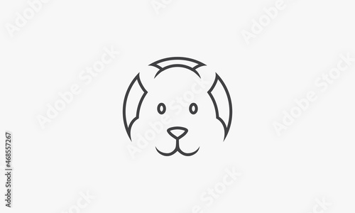 line icon head hamster isolated on white background.