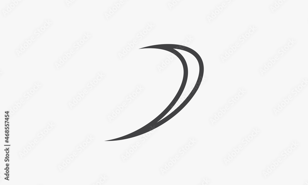 abstract line icon curve isolated on white background. abstract line icon curve isolated on white background.