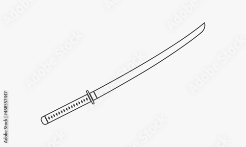 line icon sword isolated on white background. photo