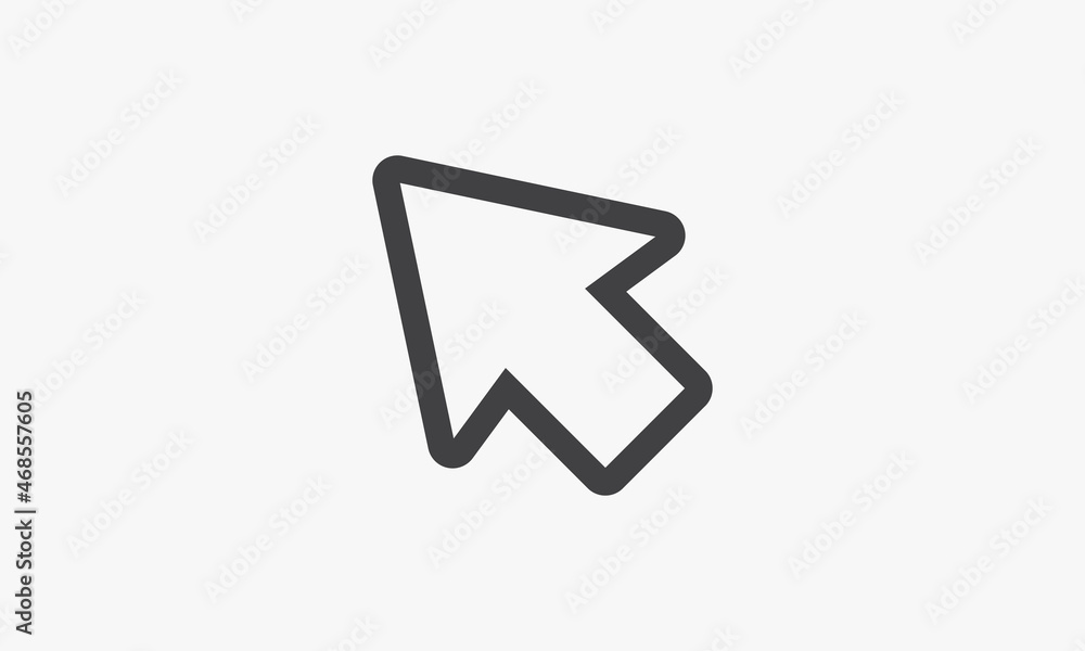 line icon arrpw cursor isolated on white background. line icon arrpw cursor isolated on white background.