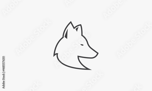 line icon fox head isolated on white background.