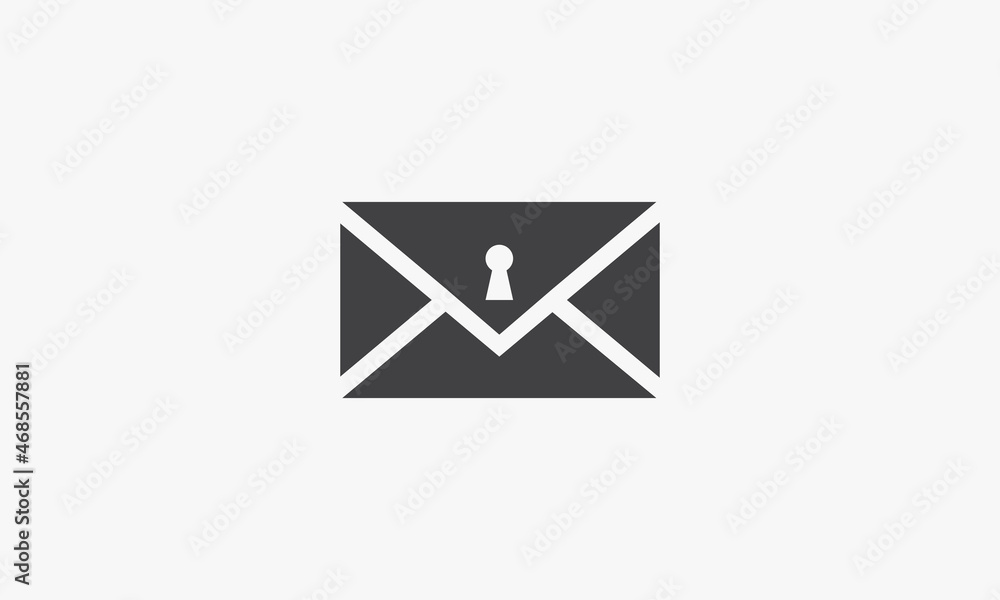 email protection icon isolated on white background. email protection icon isolated on white background.
