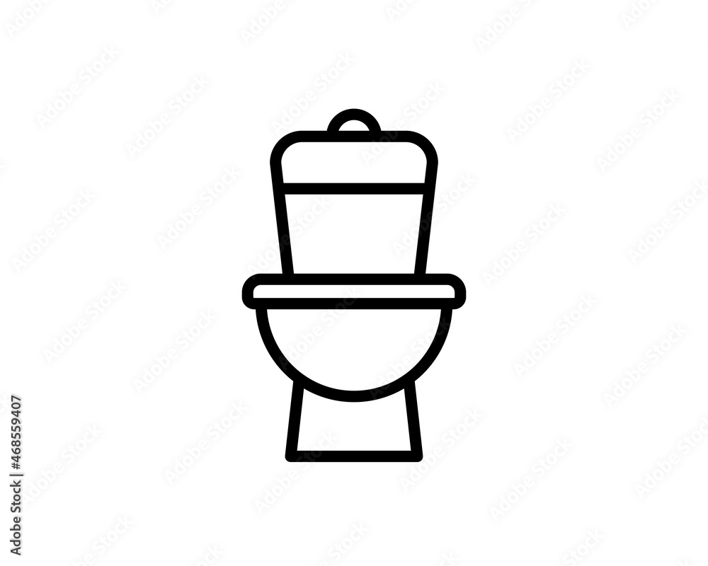 Lavatory bowl line icon for web, mobile and infographics. Vector dark grey icon isolated on light white background. Lavatory bowl line icon for web, mobile and infographics. Vector dark grey icon isolated on light white background.