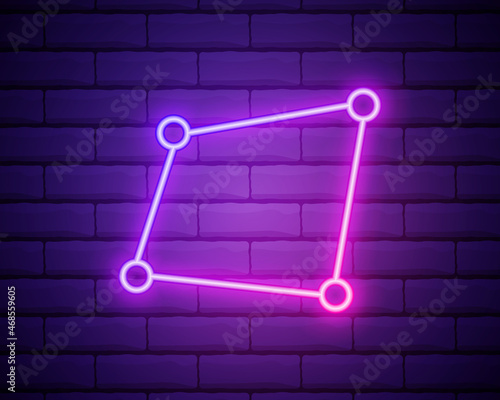 Transform tool neon outline icon.Glowing linear style sign for mobile concept and web design. Simple line vector icon. Symbol, logo illustration. Pixel perfect vector graphics isolated on brick wall