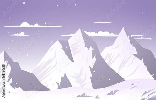 Snow High Peak Mountain Frozen Ice Nature Landscape Adventure Illustration
