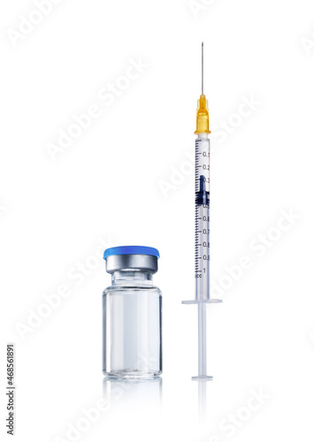 Vaccine and syringe .