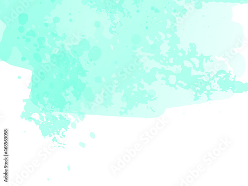 Vector Brush Stroke. Abstract Fluid Splash. Green and Teal Gradient Paintbrush. Watercolor Textured Background.  Sale Banner Brushstroke. Isolated Splash on White Backdrop.