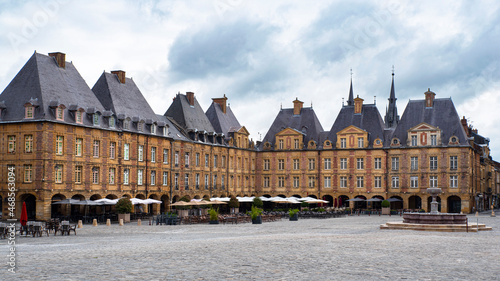 Typical architecture of the city of Charleville Mézière in France in the city centre on the Place Ducale