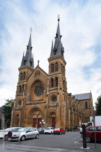 Facade of the church of Saint Remi in the city of Charleville-Mézière in France