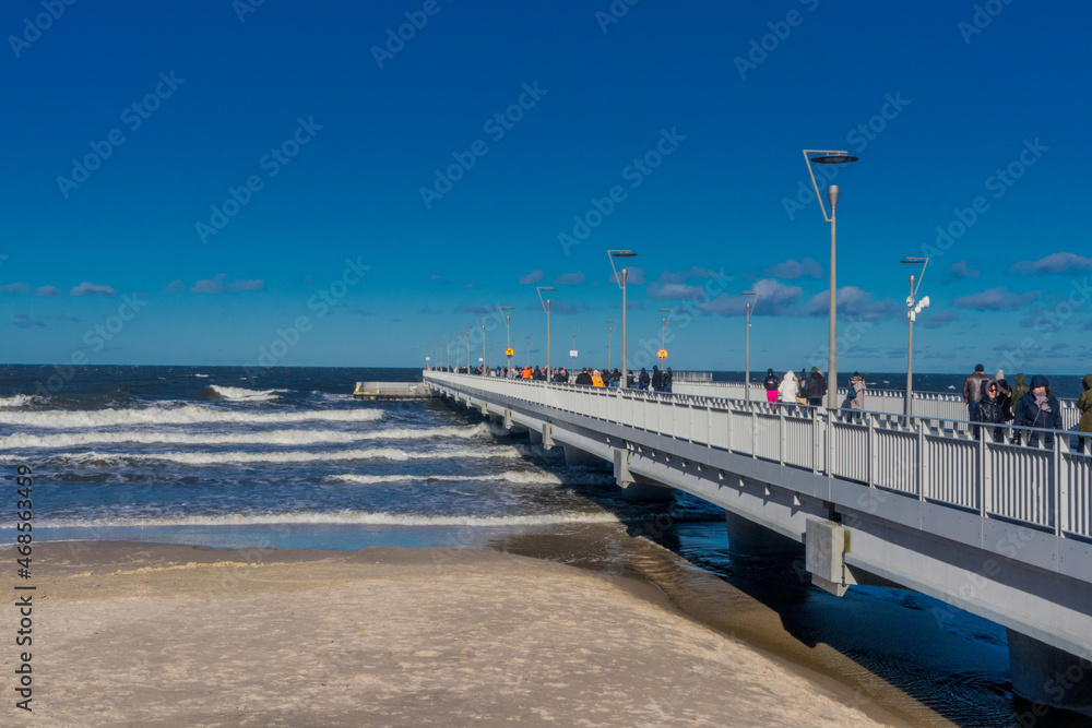 Strand Spaziergang von Kolberg an der Polnischen Ostsee - Polen