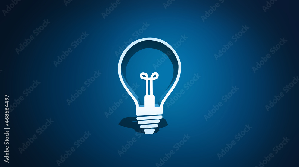 light bulb icon on blue background light bulb icon on blue background