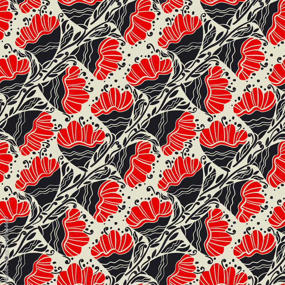 Ethnic vibes bright abstract floral seamless pattern Ethnic vibes bright abstract floral seamless pattern