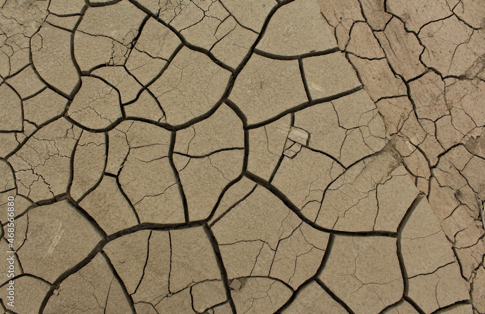 Dry and cracked land, dry due to lack of rain. Effects of climate change such as desertification and droughts.
Dry and cracked land, dry due to lack of rain. Effects of climate change such as desertification and droughts.