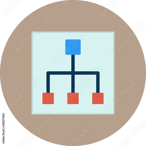 Organization Flat Circle Vector Icon Design