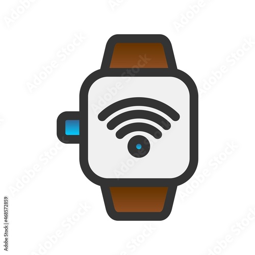 Smartwatch Filled Gradient Vector Icon Design