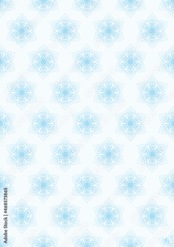 delicate snowflakes on a pale blue background. vertical cover. a4. seamless pattern. print, template. delicate snowflakes on a pale blue background. vertical cover. a4. seamless pattern. print, template.