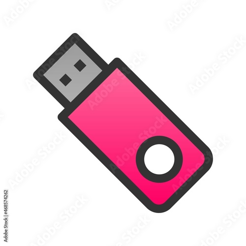 Usb Drive Filled Gradient Vector Icon Design