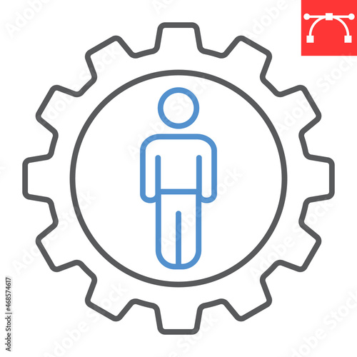 Management line icon, business and person, manager vector icon, vector graphics, editable stroke outline sign, eps 10.