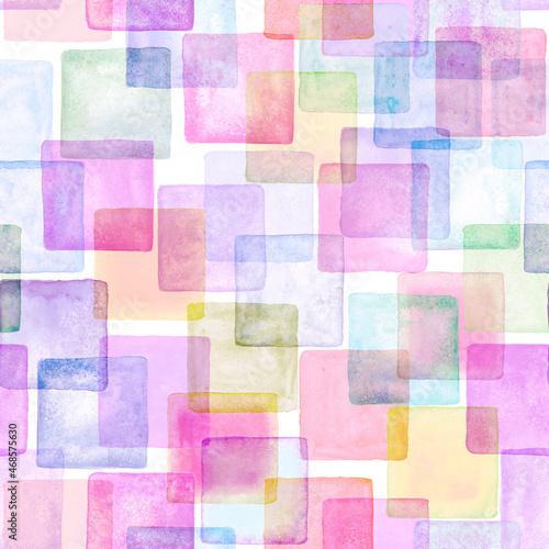 Contemporary art seamless pattern background. Abstract grunge square geometric shapes
