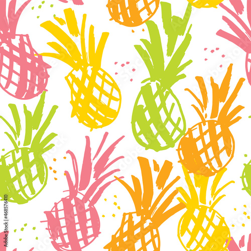 Shabby pineapple seamless pattern for party design