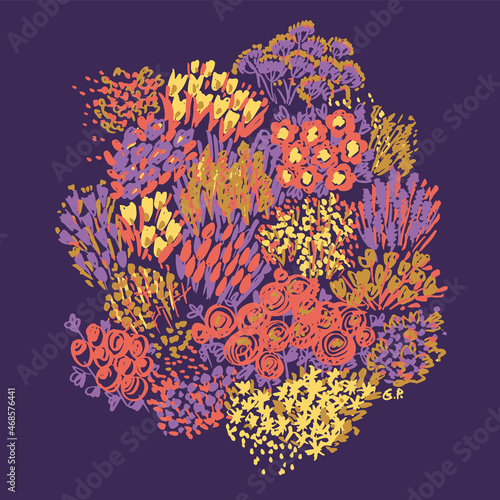 Vector fall flowers paint s...