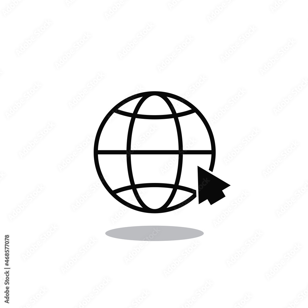 Naklejka premium Web icon vector isolated on white background. Trendy web icon in flat style. Template for app, ui and logo. Icon for your web site. Modern web icon, EPS 10