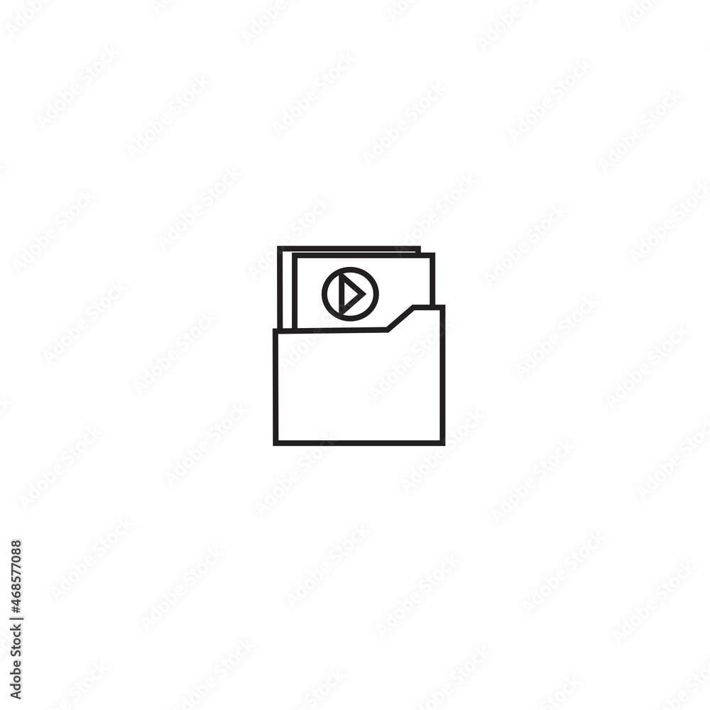 Video file icon isolated on white background. Trendy video file icon in flat style. Template for app, ui and logo, vector illustration, eps 10 Video file icon isolated on white background. Trendy video file icon in flat style. Template for app, ui and logo, vector illustration, eps 10