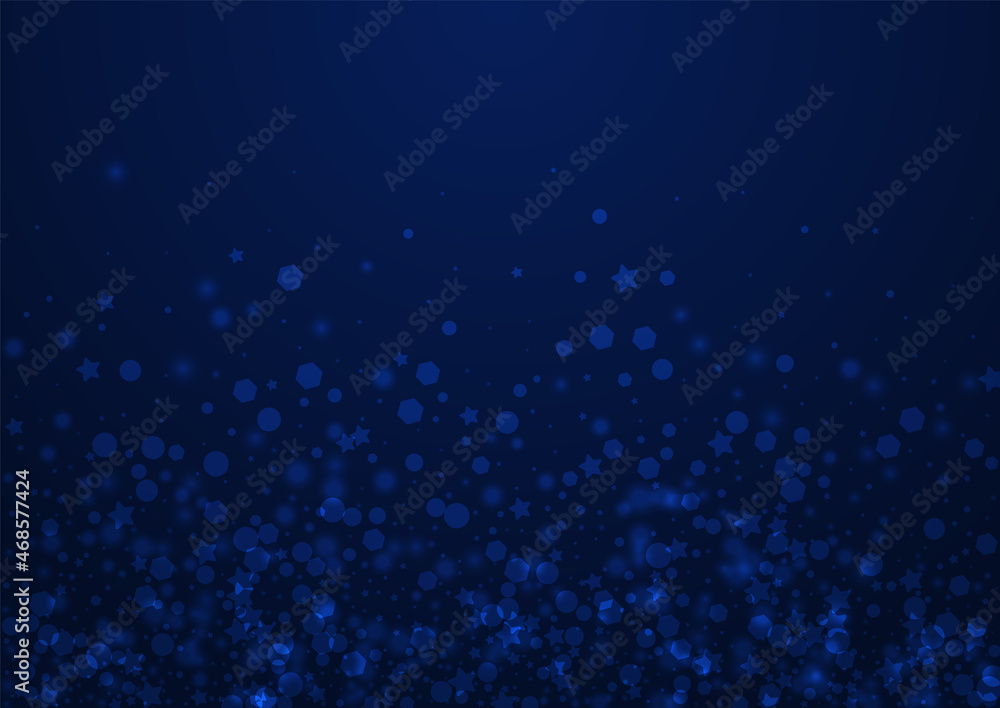 Glow Snow Vector Blue Background. Silver Glitter Glow Snow Vector Blue Background. Silver Glitter